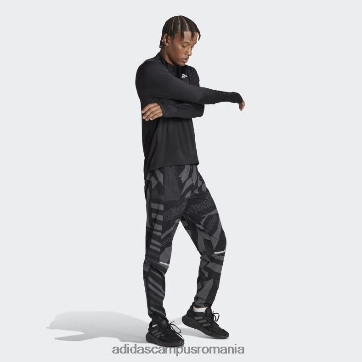 adidas campus romania negru deține tricou cu fermoar jumătate bărbați negru J266N26173
