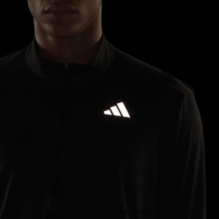 adidas campus romania negru deține tricou cu fermoar jumătate bărbați negru J266N26173