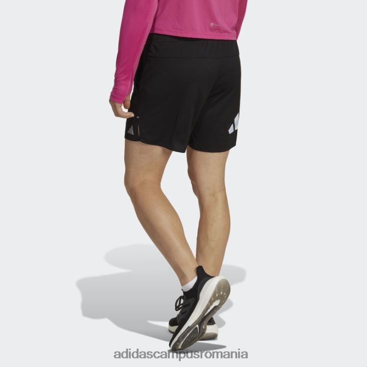 adidas campus romania pantaloni scurți cu logo-ul cu 3 bare cu iconițe ale alergării negre bărbați negru J266N26388