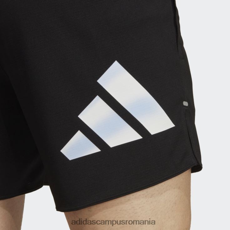 adidas campus romania pantaloni scurți cu logo-ul cu 3 bare cu iconițe ale alergării negre bărbați negru J266N26388