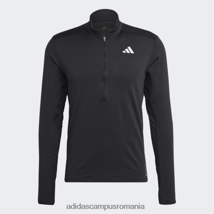 adidas campus romania posedă la rundă 1/2 fermoar cu mânecă lungă, negru bărbați negru J266N213886