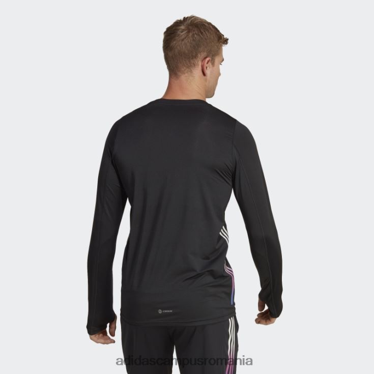 adidas campus romania top adidas cu mânecă lungă cu 3 dungi iconițe negre ale alergării bărbați negru J266N214079