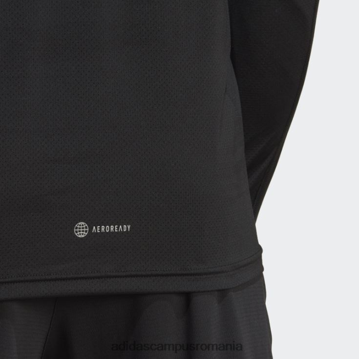 adidas campus romania top adidas cu mânecă lungă cu 3 dungi iconițe negre ale alergării bărbați negru J266N214079