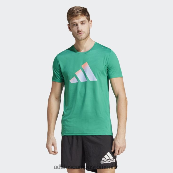 adidas campus romania tricou cu logo-ul cu 3 bare court green run icons bărbați verde curte J266N26346