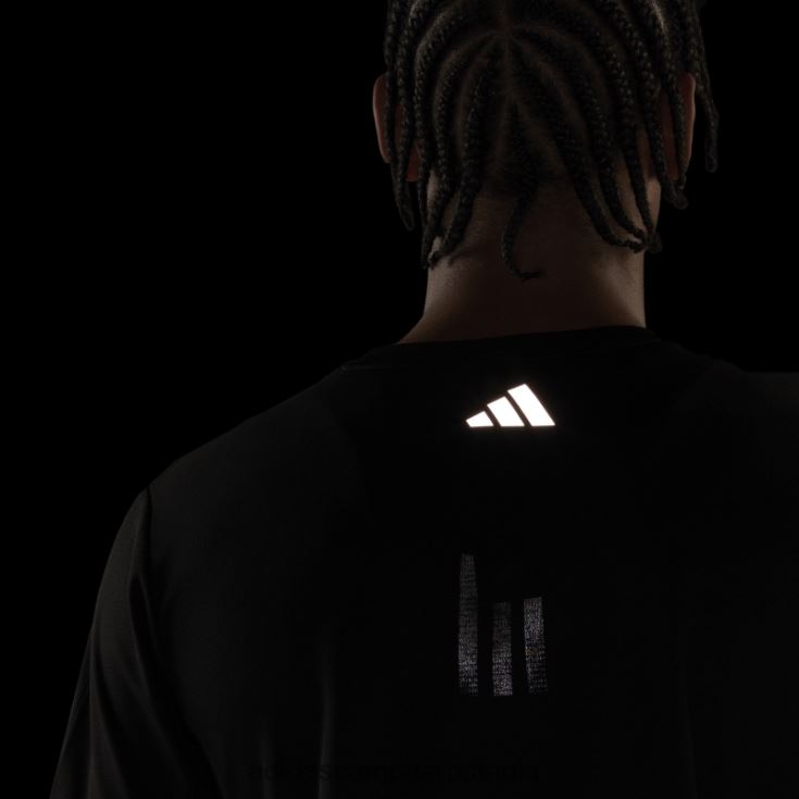 adidas campus romania tricou cu logo-ul negru cu icoane ale alergării cu 3 bare adidas bărbați negru J266N214319