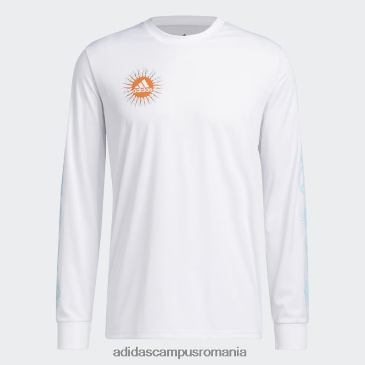 adidas campus romania tricou cu mânecă lungă grafică libertate de alergare alb adidas bărbați alb J266N214802