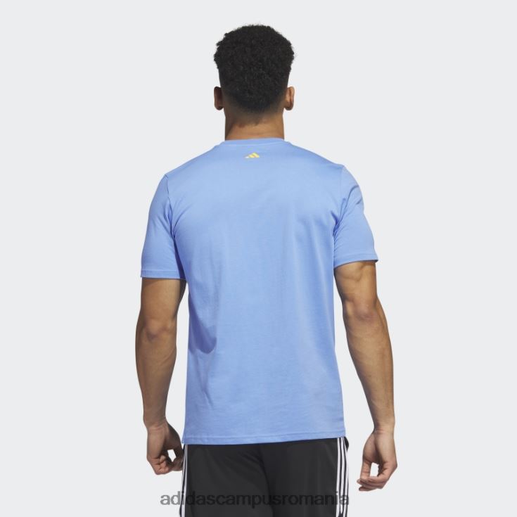 adidas campus romania Lil stripe bracket tricou de baschet cu mânecă scurtă, albastru adidas bărbați albastru J266N25802