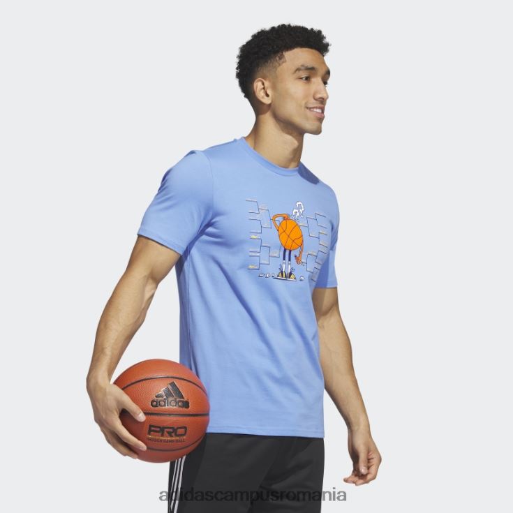 adidas campus romania Lil stripe bracket tricou de baschet cu mânecă scurtă, albastru adidas bărbați albastru J266N25802