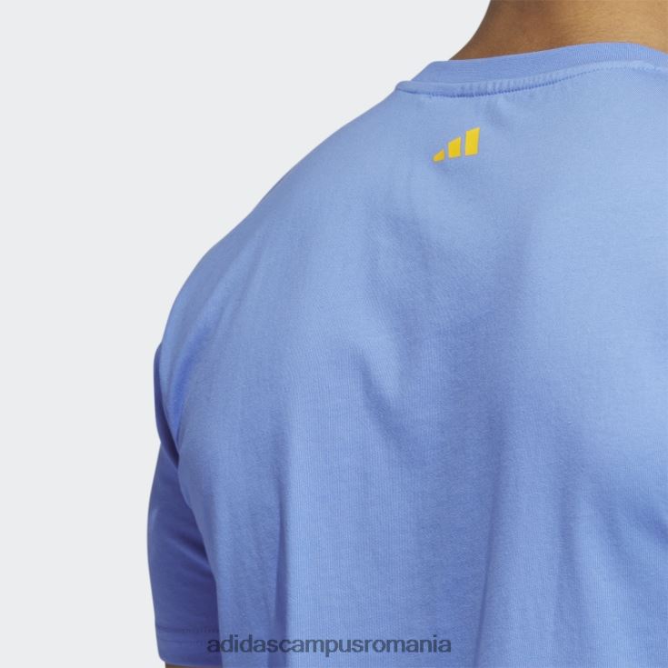 adidas campus romania Lil stripe bracket tricou de baschet cu mânecă scurtă, albastru adidas bărbați albastru J266N25802