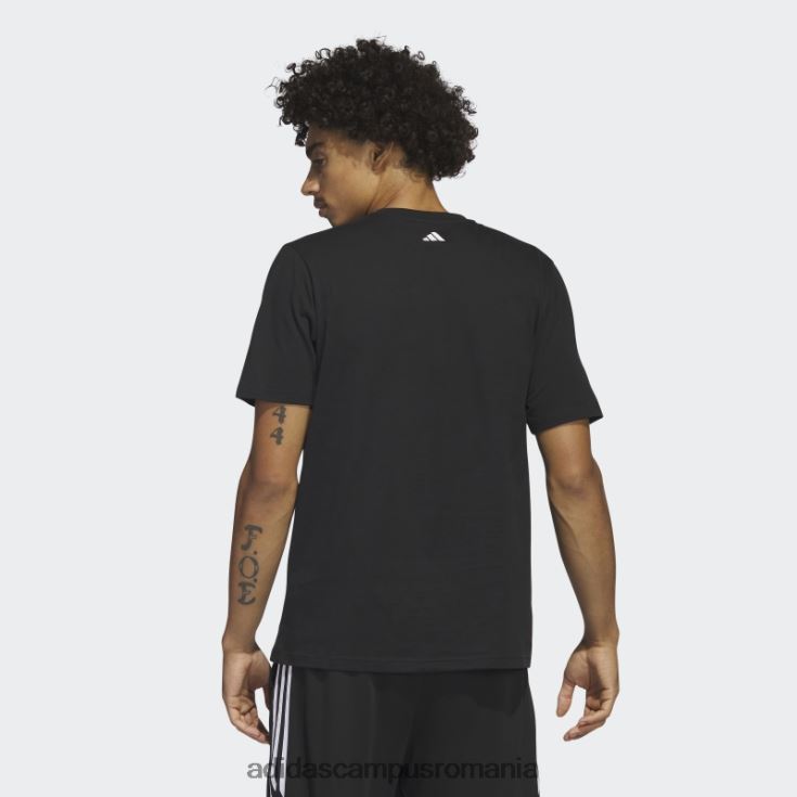 adidas campus romania Tricou grafic de baschet lil\' stripe negru bărbați negru J266N25029
