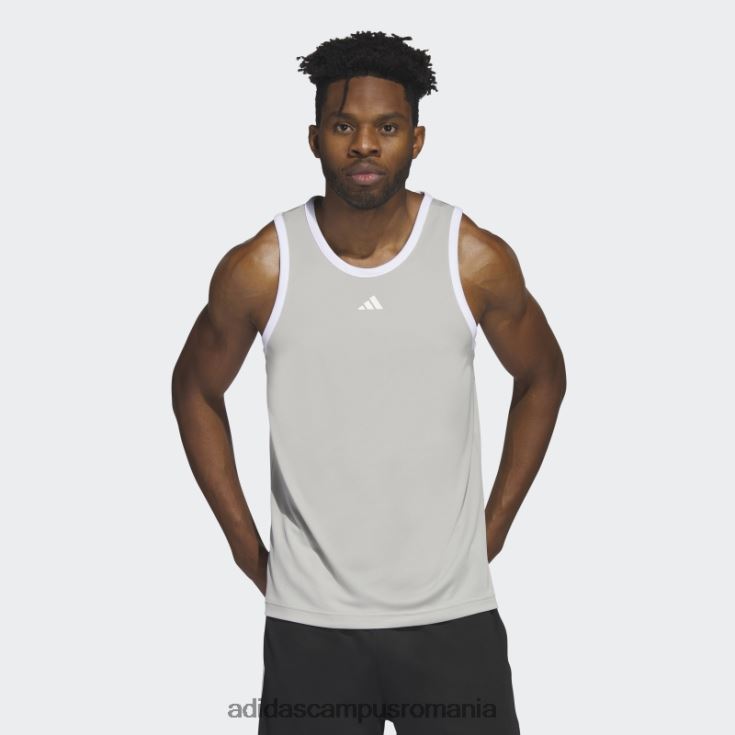 adidas campus romania baschet maiou cu 3 dungi gri metalizat bărbați metal gri/alb J266N25128