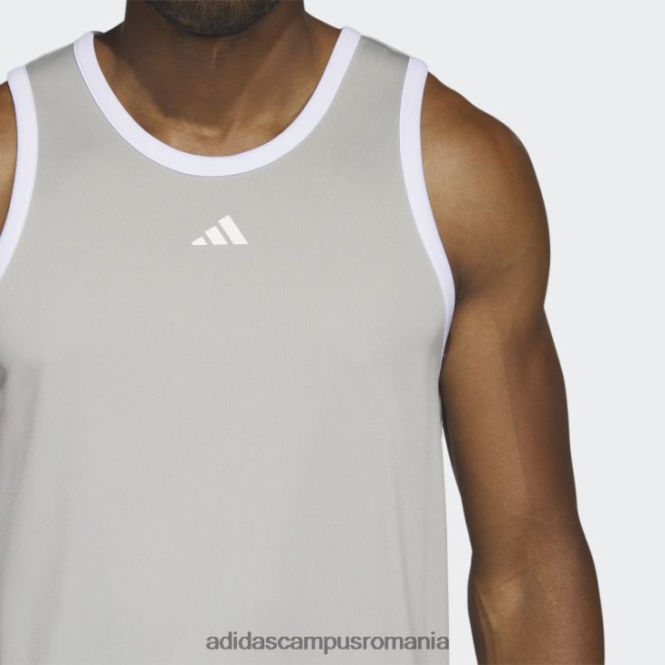 adidas campus romania baschet maiou cu 3 dungi gri metalizat bărbați metal gri/alb J266N25128