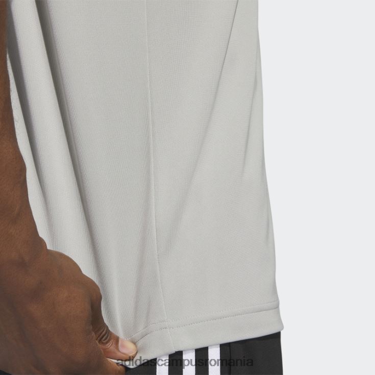 adidas campus romania baschet maiou cu 3 dungi gri metalizat bărbați metal gri/alb J266N25128