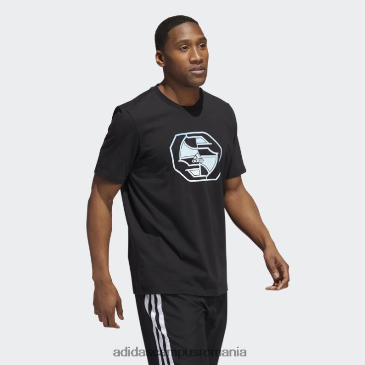 adidas campus romania insignă cercurilor la nivel mondial de tricou grafic sport negru bărbați negru J266N215266