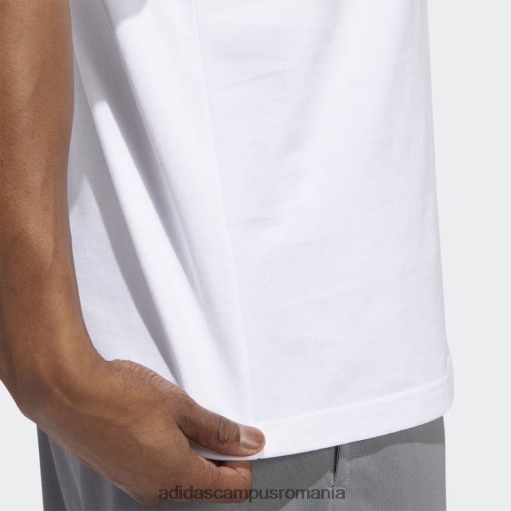 adidas campus romania insigna albă botg de tricou grafic sport bărbați alb/albastru alterat/verde J266N26557