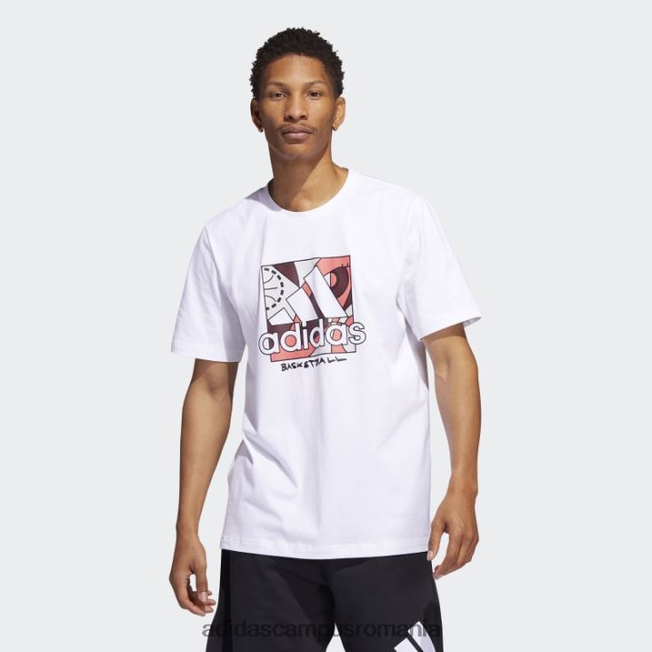 adidas campus romania insigna universală albă a tricouului sport adidas bărbați alb J266N25571