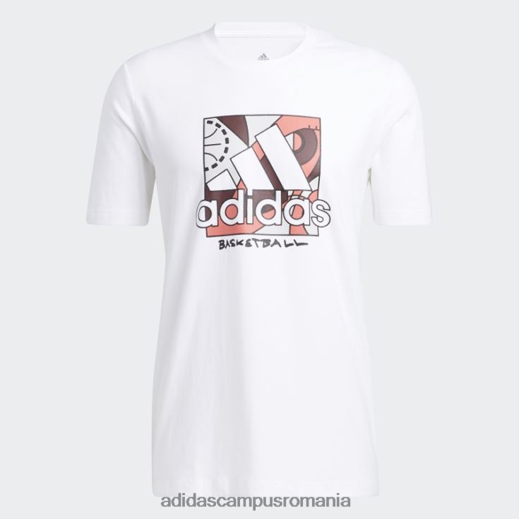 adidas campus romania insigna universală albă a tricouului sport adidas bărbați alb J266N25571