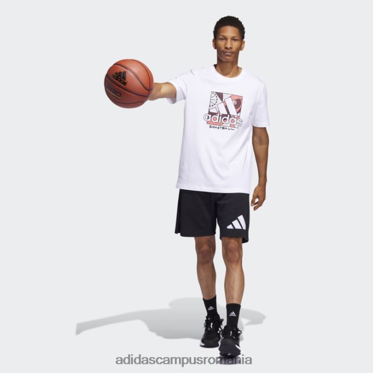 adidas campus romania insigna universală albă a tricouului sport adidas bărbați alb J266N25571