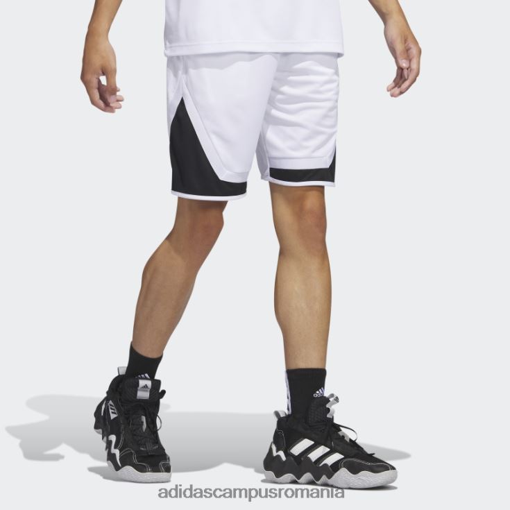 adidas campus romania pantaloni scurți albi de modă pro bloc bărbați alb negru J266N21417
