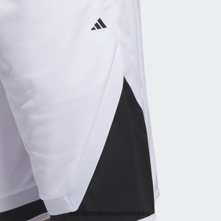 adidas campus romania pantaloni scurți albi de modă pro bloc bărbați alb negru J266N21417
