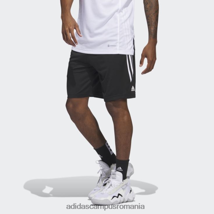 adidas campus romania pantaloni scurți de baschet cu 3 dungi black legends bărbați alb negru J266N25458