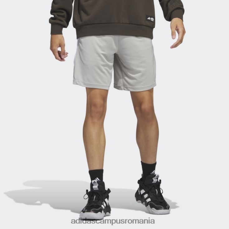 adidas campus romania pantaloni scurți de baschet legends cu 3 dungi gri metal bărbați metal gri/alb J266N25515