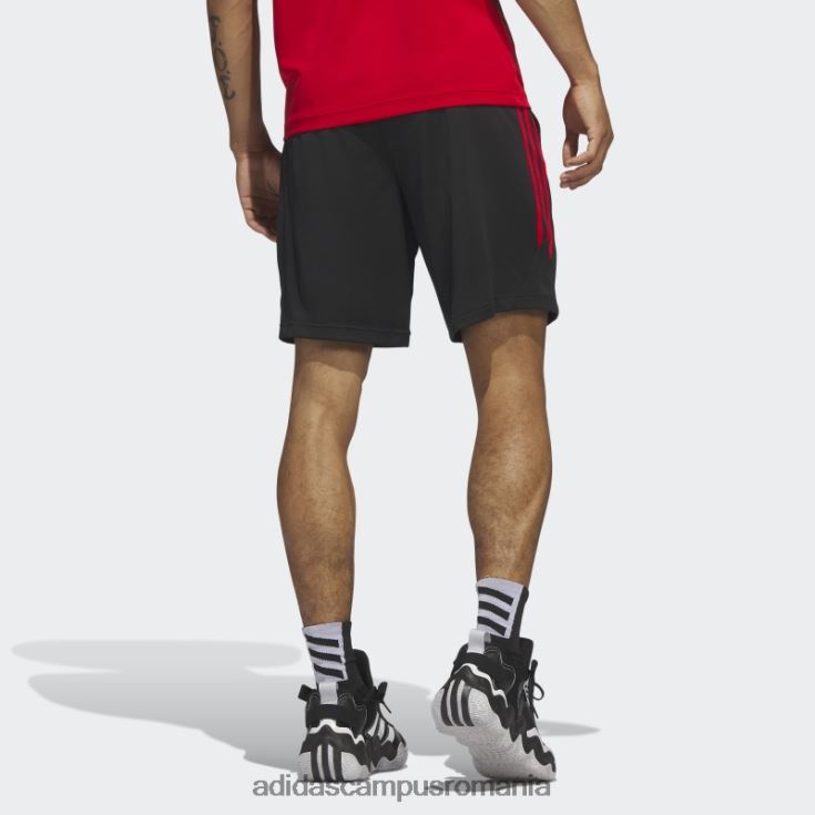 adidas campus romania pantaloni scurți de baschet legends cu 3 dungi negru adidas bărbați negru/stacojiu J266N25586