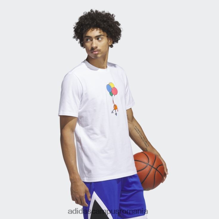 adidas campus romania tricou alb pentru baschet cu dungi alb adidas bărbați alb J266N25427