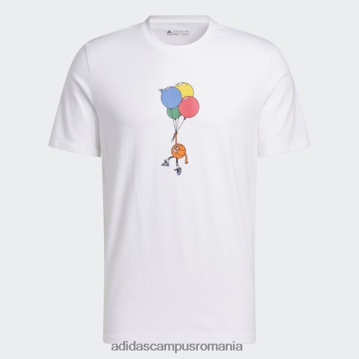 adidas campus romania tricou alb pentru baschet cu dungi alb adidas bărbați alb J266N25427