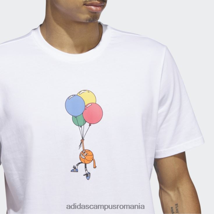 adidas campus romania tricou alb pentru baschet cu dungi alb adidas bărbați alb J266N25427