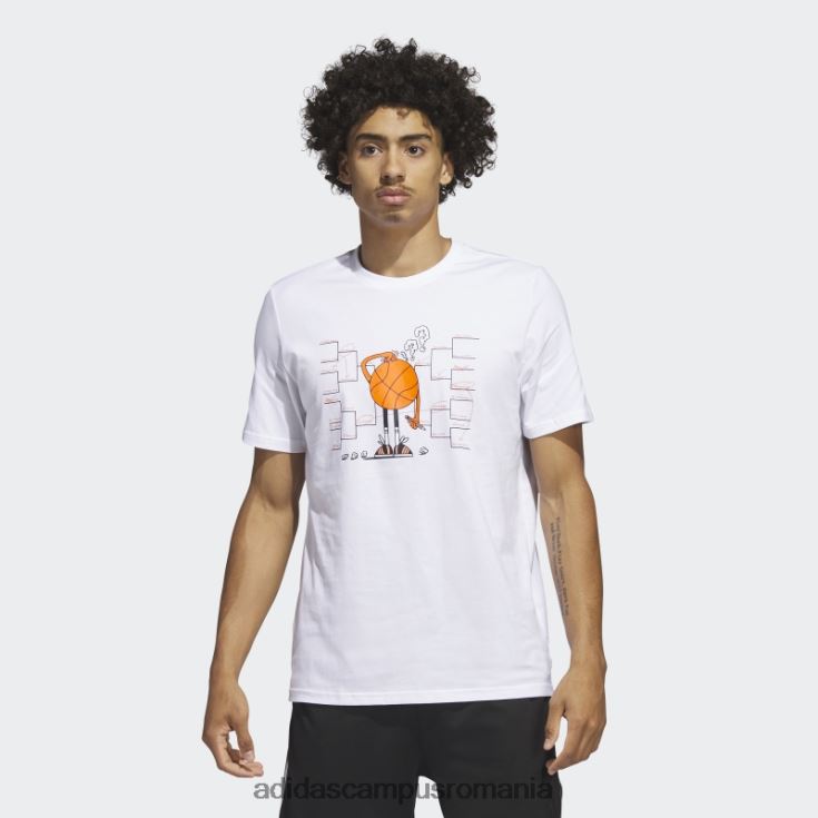 adidas campus romania tricou de baschet cu mânecă scurtă, alb, alb bărbați alb J266N25803