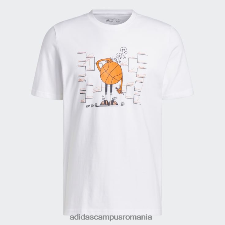 adidas campus romania tricou de baschet cu mânecă scurtă, alb, alb bărbați alb J266N25803