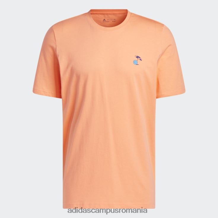 adidas campus romania tricou de baschet cu mânecă scurtă, cu grafic pentru vacanța de primăvară, coral bărbați coral J266N25804