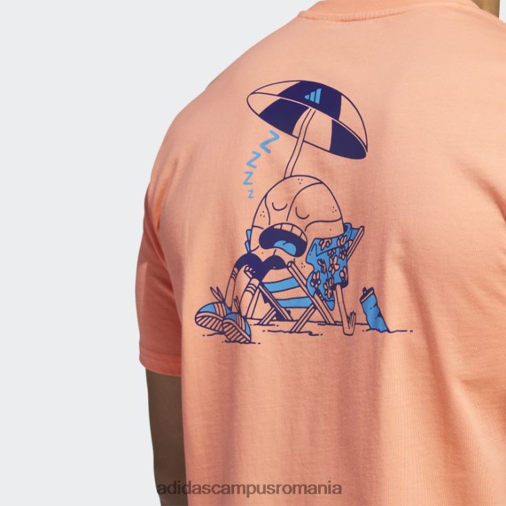 adidas campus romania tricou de baschet cu mânecă scurtă, cu grafic pentru vacanța de primăvară, coral bărbați coral J266N25804