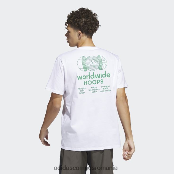 adidas campus romania tricou grafic alb pentru baschet Hoops City bărbați alb J266N25026