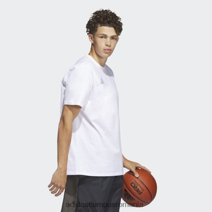 adidas campus romania tricou grafic alb pentru baschet Hoops City bărbați alb J266N25026