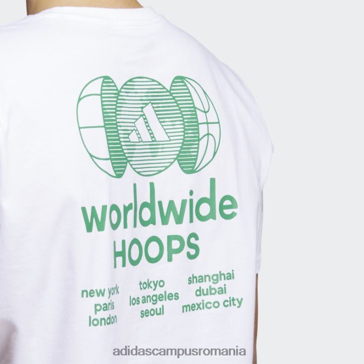 adidas campus romania tricou grafic alb pentru baschet Hoops City bărbați alb J266N25026