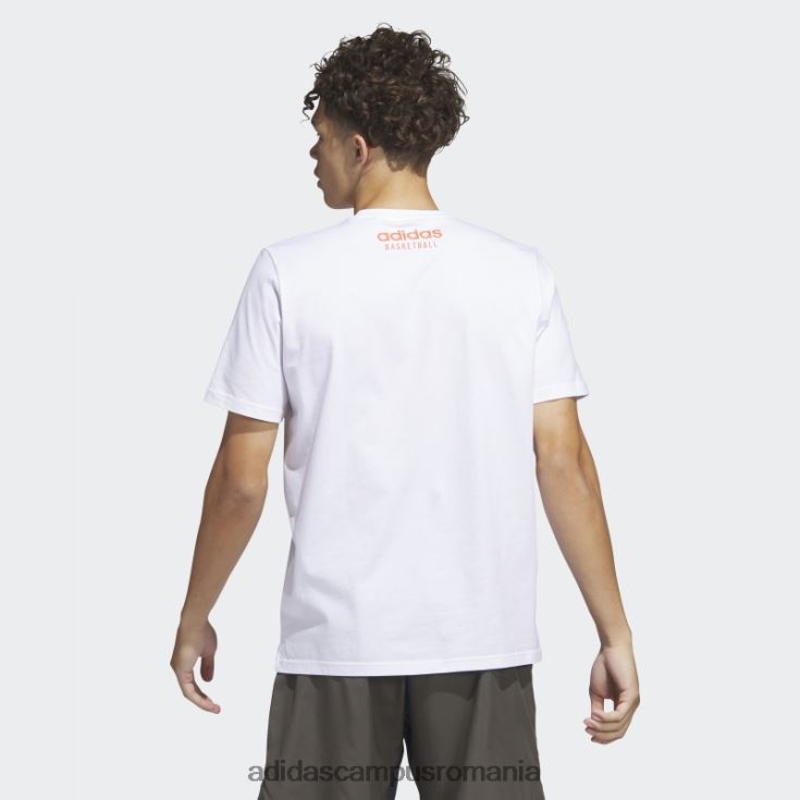 adidas campus romania tricou grafic alb pentru baschet rock, adidas bărbați alb J266N24965
