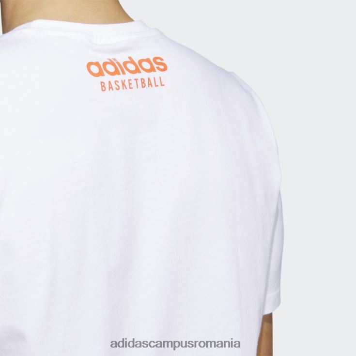adidas campus romania tricou grafic alb pentru baschet rock, adidas bărbați alb J266N24965