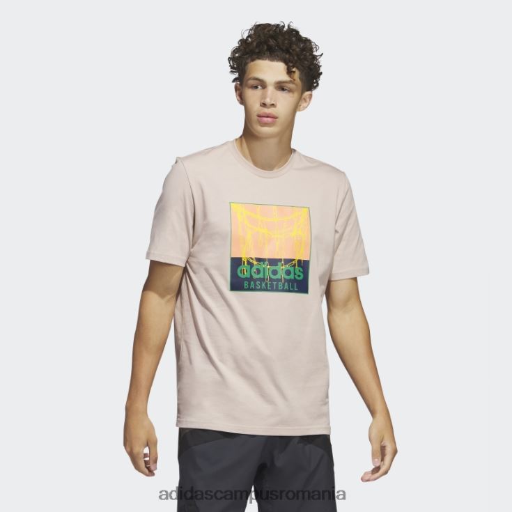 adidas campus romania tricou grafic de baschet cu lanț taupe bărbați taupe J266N25314