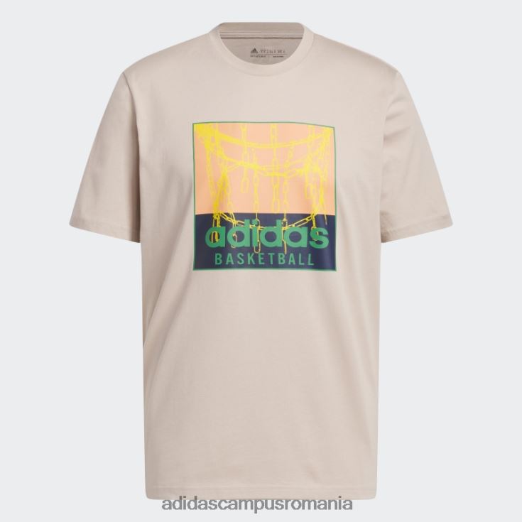 adidas campus romania tricou grafic de baschet cu lanț taupe bărbați taupe J266N25314