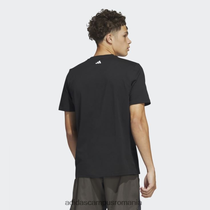 adidas campus romania tricou grafic pentru baschet cu lanț negru bărbați negru J266N25473