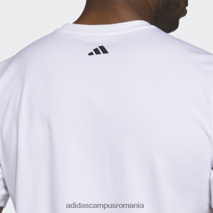 adidas campus romania tricou grafic pentru baschet cu plasă albă adidas bărbați alb J266N25235