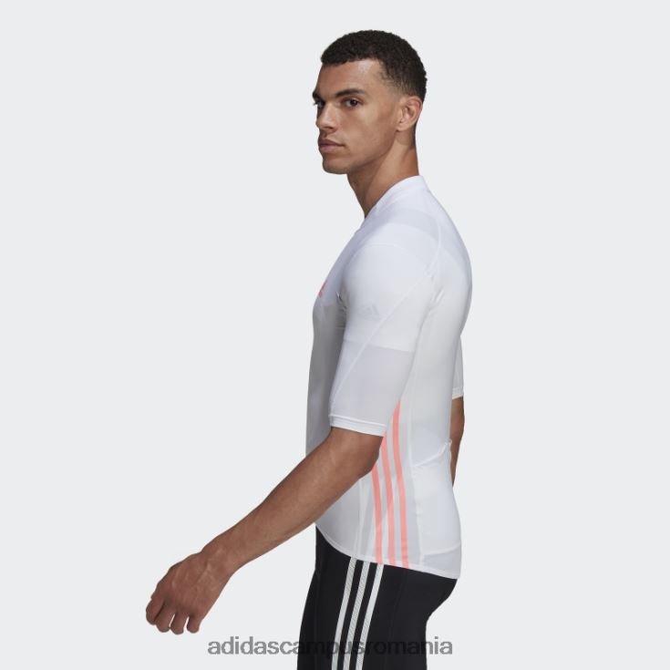 adidas campus romania tricoul de ciclism cu mânecă scurtă alb bărbați alb/roșu acid J266N21328