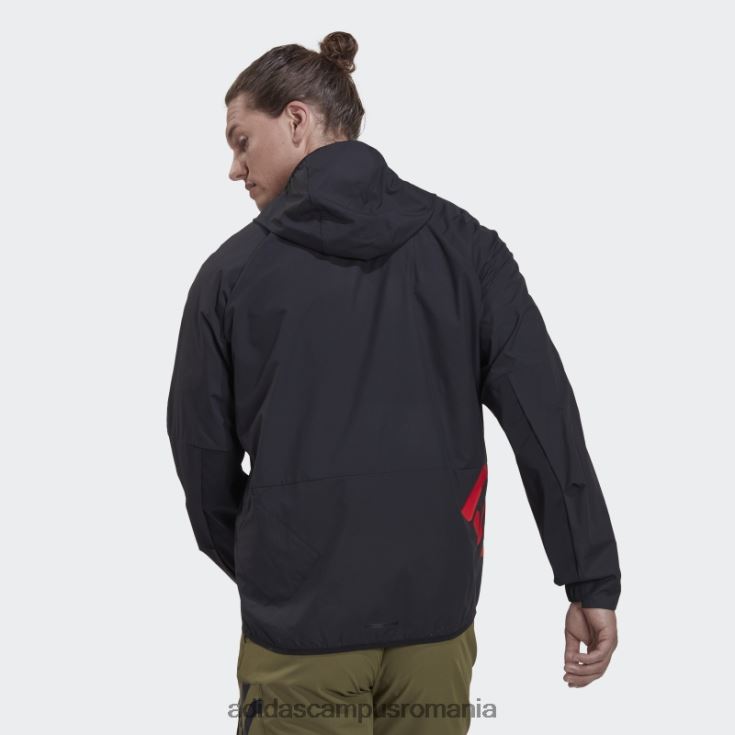 adidas campus romania cinci ten jachetă de vânt neagră bărbați negru J266N25666