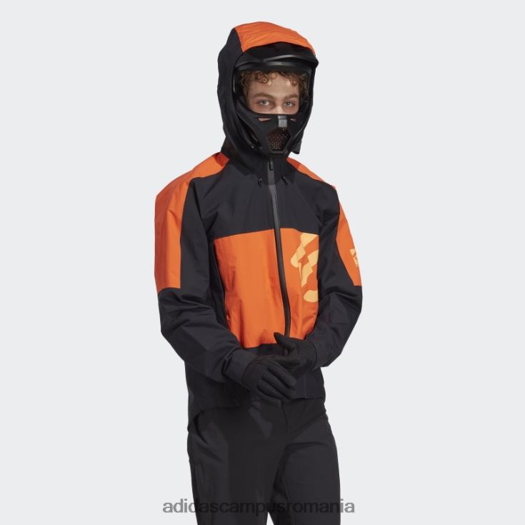 adidas campus romania cinci zece jachetă de ploaie all-mountain neagră bărbați negru/portocaliu J266N25738