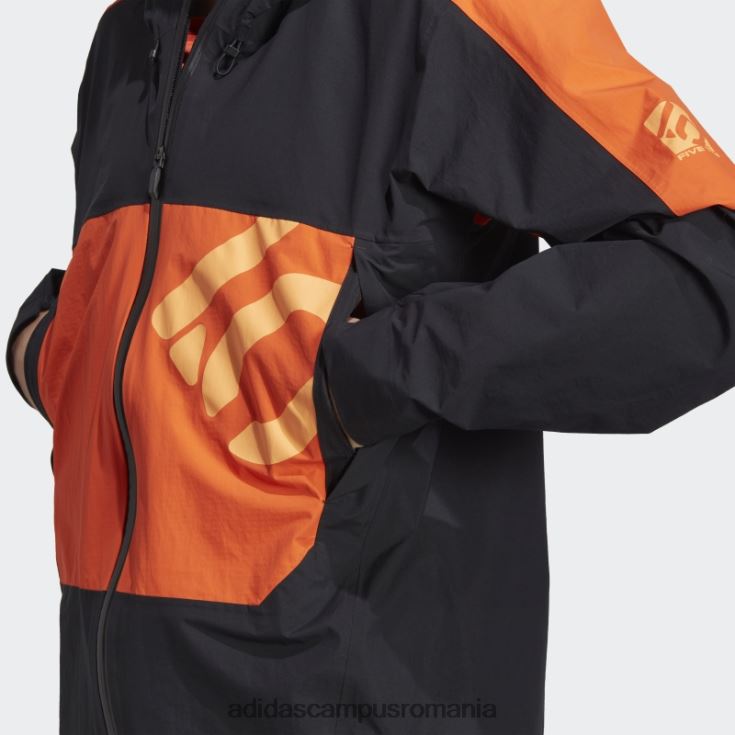 adidas campus romania cinci zece jachetă de ploaie all-mountain neagră bărbați negru/portocaliu J266N25738