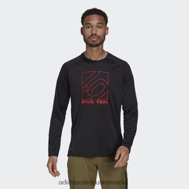 adidas campus romania tricou negru cinci zece cu mânecă lungă bărbați negru J266N26833