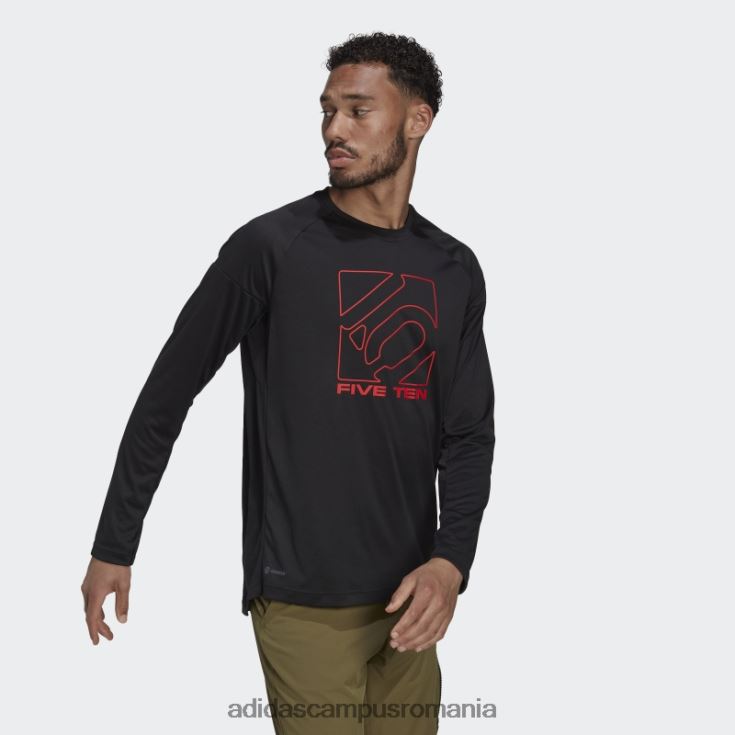 adidas campus romania tricou negru cinci zece cu mânecă lungă bărbați negru J266N26833