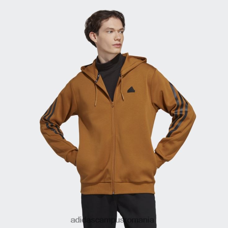 adidas campus romania Bronze future icons Hanorac adidas cu fermoar complet cu 3 dungi bărbați bronz J266N2969